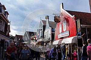 Crowded streets of Volendam, The Netherlands